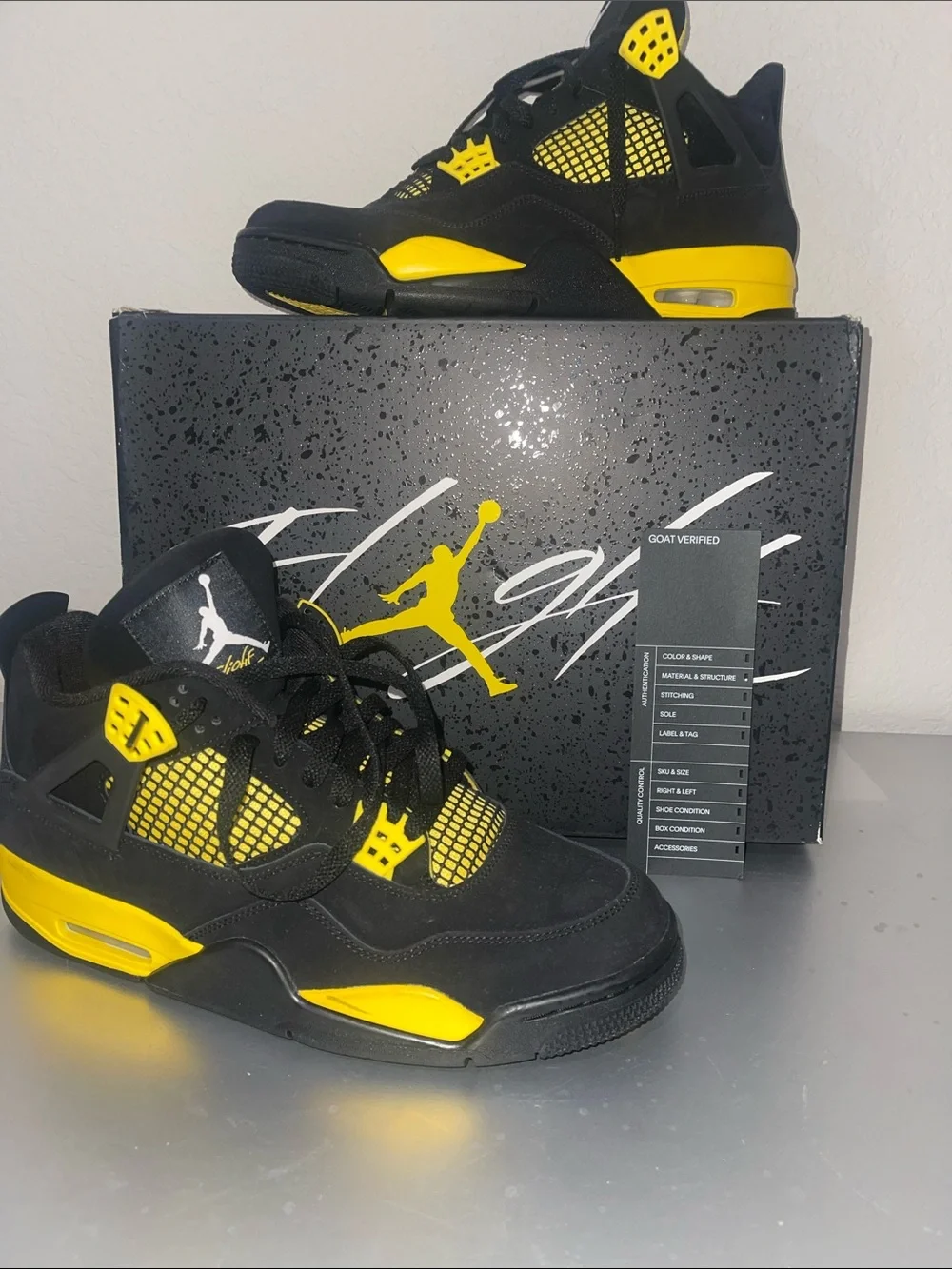 Jordan Black and Yellow Retro Basketball Sneakers